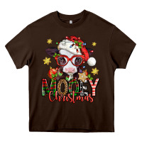 Chocolate Brown mooey christmas baby calf Heavy Core Tee - Jasminsmagicworld