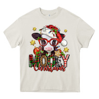 Cream mooey christmas baby calf Heavy Core Tee - Jasminsmagicworld
