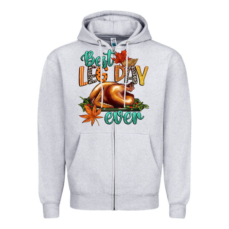 Best Leg Day Ever Zipper Hoodie by CowGirlArtShop | Teevron
