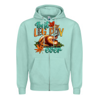 Seafoam best leg day ever Zipper Hoodie - CowGirlArtShop