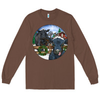 Chestnut Black Angus Cattle and Calf Christmas Long Sleeve Tee - RanaPortraitStore