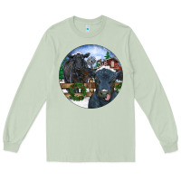 Matcha Black Angus Cattle and Calf Christmas Long Sleeve Tee - RanaPortraitStore