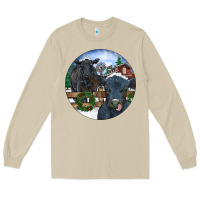 Mushroom Black Angus Cattle and Calf Christmas Long Sleeve Tee - RanaPortraitStore