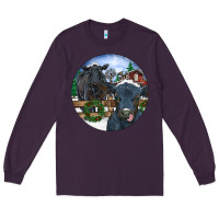 Plum Black Angus Cattle and Calf Christmas Long Sleeve Tee - RanaPortraitStore
