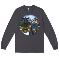 Smoke Black Angus Cattle and Calf Christmas Long Sleeve Tee - RanaPortraitStore