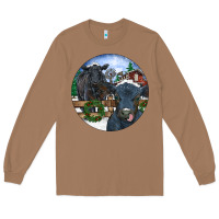 Toasted Coconut Black Angus Cattle and Calf Christmas Long Sleeve Tee - RanaPortraitStore