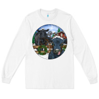 White Black Angus Cattle and Calf Christmas Long Sleeve Tee - RanaPortraitStore