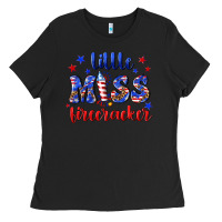 Black little miss firecracker Ladies Tee - NancyCooperArtShop