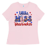 Bubblegum Pink little miss firecracker Ladies Tee - NancyCooperArtShop