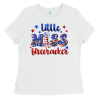 White little miss firecracker Ladies Tee - NancyCooperArtShop