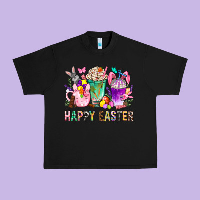 Happy Easter Coffee Cups With Bunny Urban Heavy Tee Designed By Bundleandbundleshop