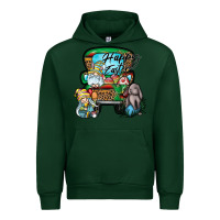 Forest Green Happy Easter Urban Hoodie - CowhideDigitalArt