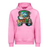 Fuchsia Pink Happy Easter Urban Hoodie - CowhideDigitalArt