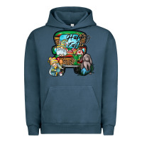 Pigment Midnight Navy Happy Easter Urban Hoodie - CowhideDigitalArt
