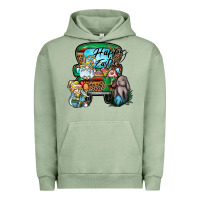 Pigment Oil Green Happy Easter Urban Hoodie - CowhideDigitalArt