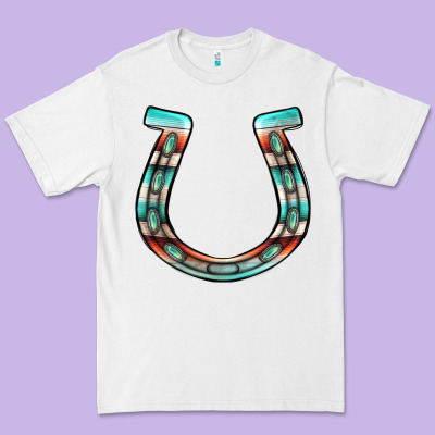 Serape Turquoise Horseshoe Premium Tee Designed By Jasminsmagicworld
