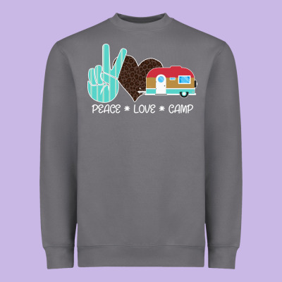 Peace Love Camp Heavyweight Sweatshirt Designed By Bettercallsaul