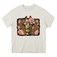 Cream Western Floral Giraffe Heavy Core Tee - LillyAllenDesigns