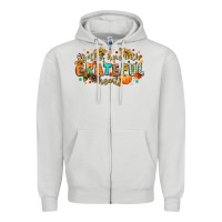 Dove Grey gather here with grateful hearts Zipper Hoodie - CowGirlArtShop