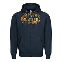 Navy gather here with grateful hearts Zipper Hoodie - CowGirlArtShop