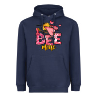 Navy Bee Mine Valentines Day Heavyweight Hoodie - OliviaCreatesArt