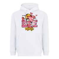 White Bee Mine Valentines Day Heavyweight Hoodie - OliviaCreatesArt