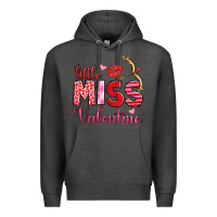 Charcoal Heather little miss valentine Premium Hoodie - OliviaCreatesArt