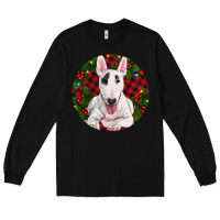 Black Christmas Bull Terrier Long Sleeve Tee - RanaPortraitStore