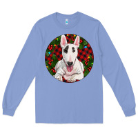 Colony Blue Christmas Bull Terrier Long Sleeve Tee - RanaPortraitStore