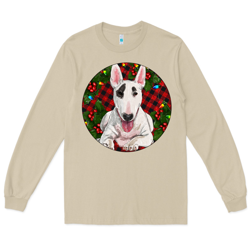 Christmas Bull Terrier Long Sleeve Tee by RanaPortraitStore | Teevron
