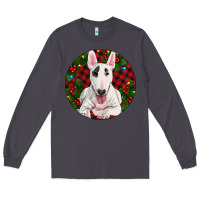 Smoke Christmas Bull Terrier Long Sleeve Tee - RanaPortraitStore
