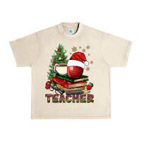 Sandshell Teacher With Christmas Tree Urban Heavy Tee - BundleAndBundleShop