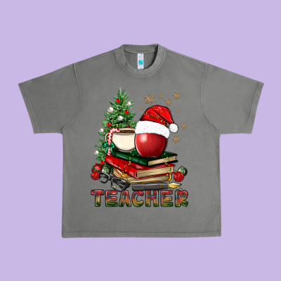 Teacher With Christmas Tree Urban Heavy Tee Designed By Bundleandbundleshop