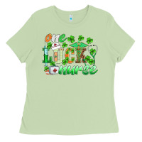 Matcha st.patricks one lucky nurse Ladies Tee - BarkalooDesign