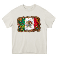 Cream Christmas lights Mexican flag Heavy Core Tee - Jasminsmagicworld