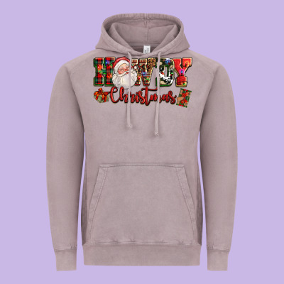Howdy Christmas Santa Vintage Hoodie Designed By Nancycooperartshop