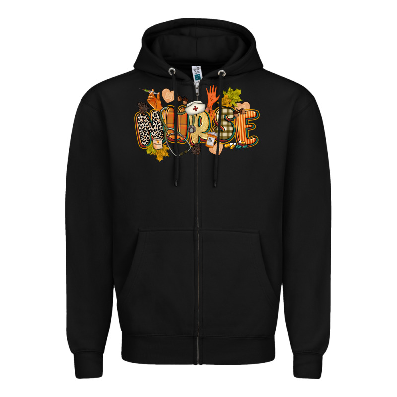 Fall Nurse Zipper Hoodie by CowGirlArtShop | Teevron