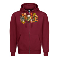 Burgundy fall nurse Zipper Hoodie - CowGirlArtShop