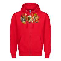 Red fall nurse Zipper Hoodie - CowGirlArtShop