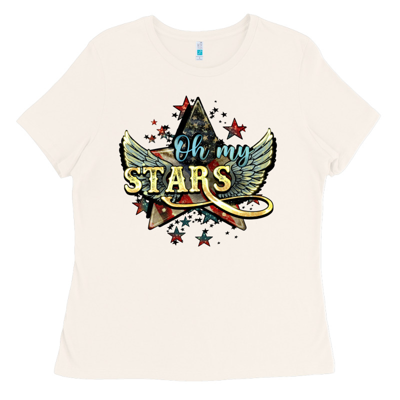 Oh My Stars America Wings Ladies Tee by NancyCooperArtShop | Teevron