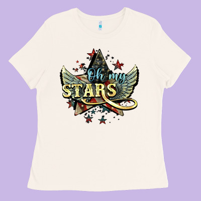 Oh My Stars America Wings Ladies Tee Designed By Nancycooperartshop