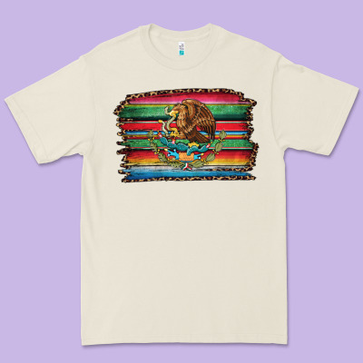 Serape Leopard Mexican Flag Premium Tee Designed By Jasminsmagicworld