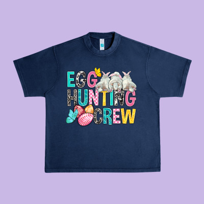 Egg Hunting Crew Easter Urban Heavy Tee Designed By Bundleandbundleshop