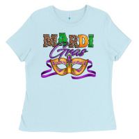 Baby Blue happy mardi gras carnival mask Ladies Tee - Jasminsmagicworld