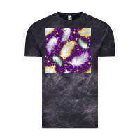 Cloud Black Mardi Gras Feathers seamless pattern Vintage Tee - BundleAndBundleShop
