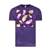Cloud Purple Mardi Gras Feathers seamless pattern Vintage Tee - BundleAndBundleShop