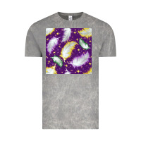 Cloud Rock Mardi Gras Feathers seamless pattern Vintage Tee - BundleAndBundleShop