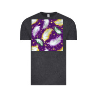 Vintage Black Mardi Gras Feathers seamless pattern Vintage Tee - BundleAndBundleShop