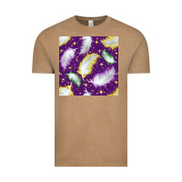 Vintage Coffee Mardi Gras Feathers seamless pattern Vintage Tee - BundleAndBundleShop