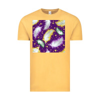 Vintage Mustard Mardi Gras Feathers seamless pattern Vintage Tee - BundleAndBundleShop